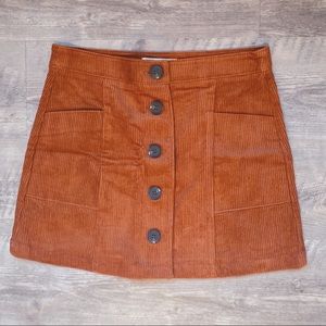 Corduroy High Waisted Skirt